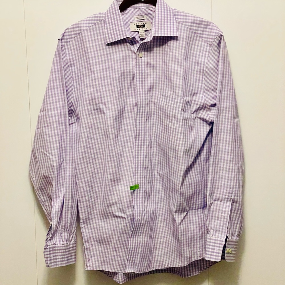 Joseph Abboud men’s Purple Checkered Dress Shirt Sz 15.5x34
